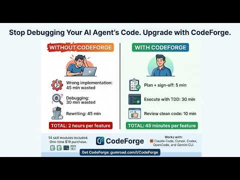 CodeForge — AI Coding Agent Workflow Plugin | Stop Debugging, Start Shipping