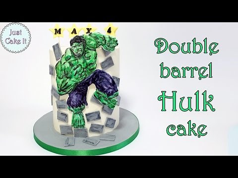 Hulk Avengers cake tutorial! How to make double barrel Hulk cake / Jak zrobić tort z Hulkiem