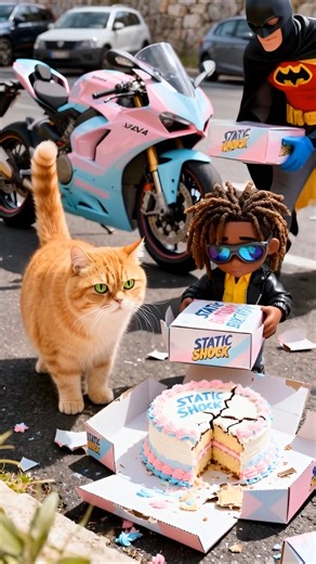 #orangecat #batman #staticshock #funny #cat