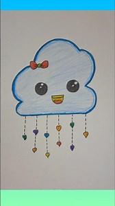 cute cloud ☁️ drawing | How to draw a cloud