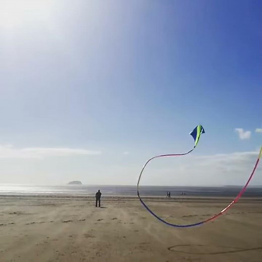 Peter Powell Stunt Kite flying at Weston Super Mare beach