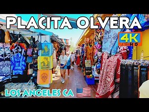 [4K] OLVERA STREET in LOS ANGELES CA. La Placita Olvera.