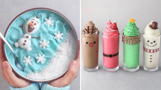 How to Make Satisfying Christmas Desserts ☃️🎄 | Olaf Mousse & Holiday Milkshake Tutorial