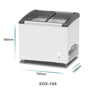 [Hot Item] Mini Ice Cream Freezer Curved Sliding Glass Door Display Freezer
