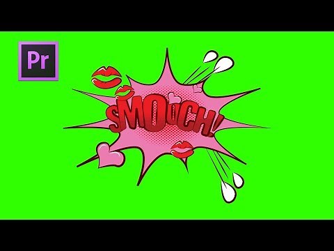 Smooch Kiss Comic - Green Screen Footage Free