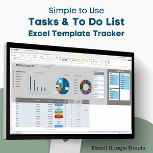 Simple To-do List and Task Manager Excel Template - Task Tracker, Project Planner, Google Sheets Compatible - Etsy Australia
