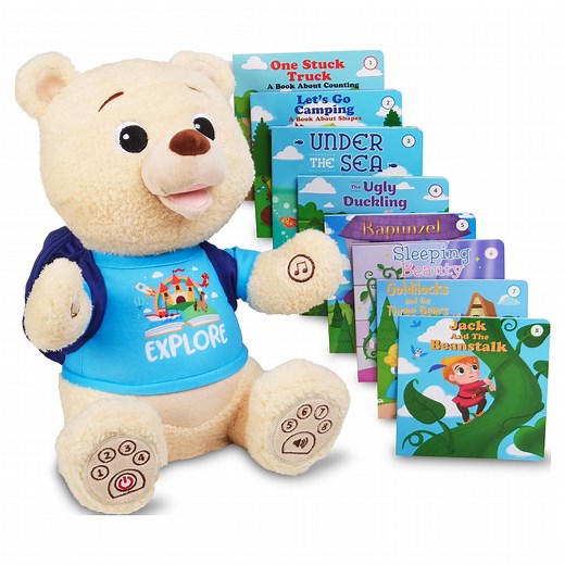 Spark Create Imagine Interactive Learning Bear, Recites 8 Stories, Sings 6 Songs, Baby and Toddler Toys