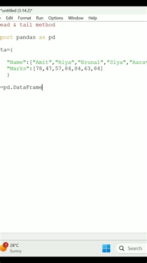 Day 15/30 python programs for beginners "head & tail method"