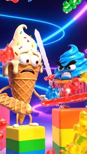 Funny 3D Cartoon Food Battle 🍩🍕😂 | Donut vs Cookie | 4K Ultra HD #Shorts