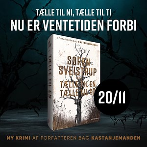 🎉 Vi glæder os 🎉 Vi er gået i gang med at pakke "Tælle til en, tælle til to" af Søren Sveistrup, som udkommer på onsdag d. 20. november. 📚 Skynd dig og bestil bogen nu 📚 - til markedets laveste pris - KUN 189 kr. som medlem👌 https://www.plusbog.dk/taelle-til-en-taelle-til-to-soeren-sveistrup-9788740075144 Mark Hess og Naia Thulin er tilbage.... Tælle til en, tælle til to. En morder er løs, du har ingen ro. Tælle til tre og fire og fem. Døden er bag dig, så mon du når hjem? Et bestialsk mord