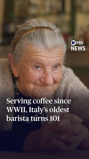 Anna Possi has been brewing espressos and serving coffees in northern Italy for more than 80 years. Possi turned 101 on Sunday. She has no intention to retire. "I have customers who are now grandparents and come in with their grandchildren," Possi said. | PBS NewsHour