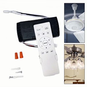Ceiling Fan Remote Control Kit with Light Receiver Controller, 6-Speed Frequency Conversion, Long-Range Transmission, High Voltage Compatible 90-265V(English version)