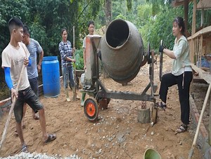 631K views · 10K reactions | How To Use Concrete Mixer 380L Building Yard House - Build LOG CABIN, Free Bushcraft, Farm Life | Capi Solo Bushcraft | Facebook