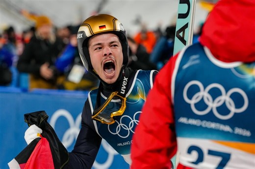 Philipp Raimund of Germany wins gold in thrilling normal hill ski jump at Milan Cortina Olympics