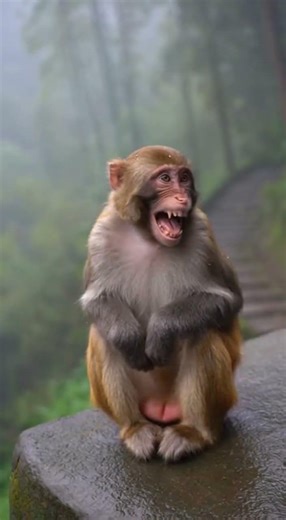 Monkey Laughs After Man’s Epic Fall 🤣🐒 #FunnyMoment #SwipeStopper