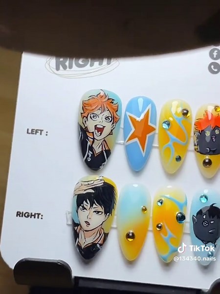 Nail Art Inspired by Kageyama and Hinata from Haikyuu