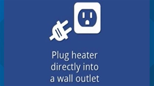 Space Heaters: Plug directly into the wall, never use an extension cord or power strip.