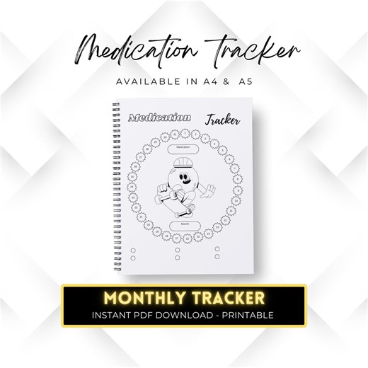 Medication Tracker Printable, Med Log, Pill Tracker, Planner Insert, Blank Pre-filled, A5 & A4 Size, Digital Planner - Etsy