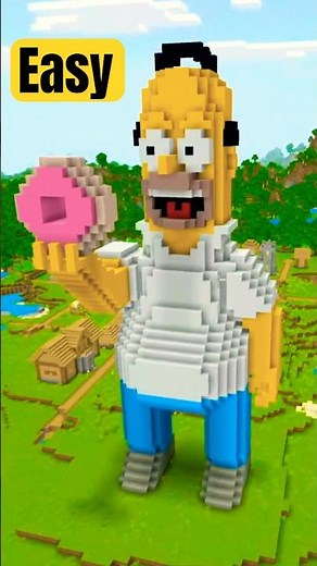 Homer Simpson Comes to Minecraft! 😂🍩 #minecraft #short #simpsonsshorts