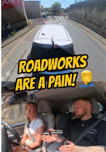 Plan ahead and think whether you need to hold your position or not whilst passing road works! #learnerdriver #drivinglessons #drivingtest #learntodrive #drivinginstructor