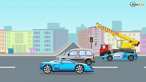 The Excavator with The Crane - Trucks Construction Cartoon for kids - Video for children Episode 57