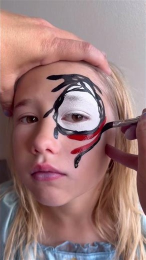 My Daughter Became Venom! 🎨 Halloween Face Paint Transformation #facepainter #facepaintideas