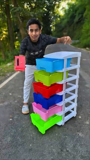 Amr Almirah Vs 6 Plastic Modular Drawer Collapsible Wardrobe😍 #shortsfeed #shorts #unboxing #drawer #toys #kids | Md dreem