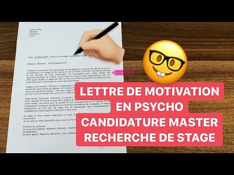 LA LETTRE DE MOTIVATION (EN PSYCHO)