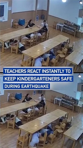 Teachers act swiftly to keep kindergarteners safe during earthquake