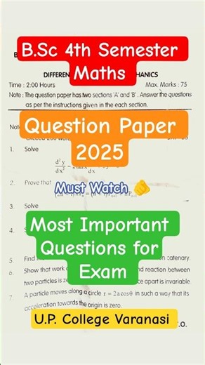 यहीं से आएगा question | B.Sc 4th Sem Maths Important questions #learnwithacsk #physics