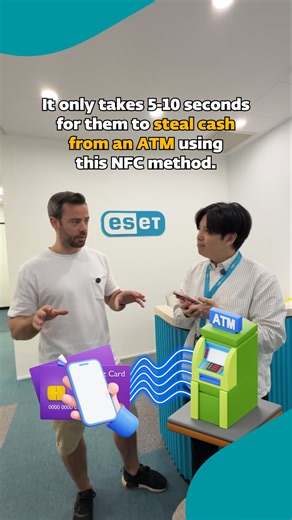 ESET Malaysia on Instagram: "Can cash really be stolen from an ATM using this method? 💸 @eset.my had a chat with @mobile_hacker0 (Lukas Stefanko) to unpack NGATE! NGATE is a real-world NFC exploit that shows how ATMs can be targeted digitally. 😱 #ESET #Android #Technology #CyberSecurity #Malaysia"