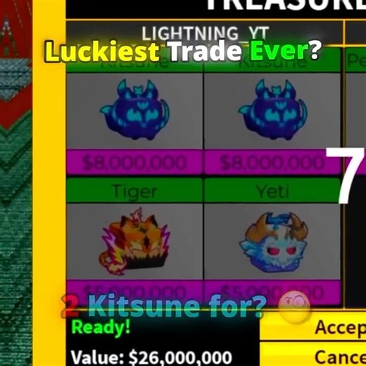 Claim Luckiest Trade Luck in Blox Fruits🍀😳 #roblox #bloxfruits #bloxfruittrading