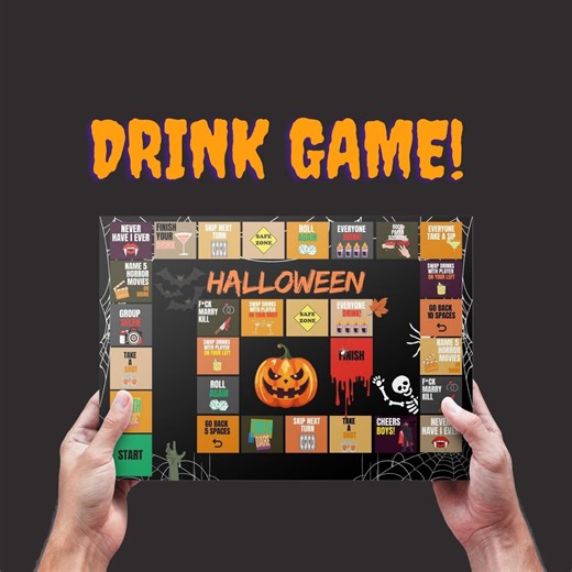 Halloween Drinking Board Game: Printable Party Fun (PDF & PNG) - Etsy