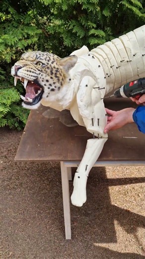 We create a pose for a realistic leopard replica to order🐆