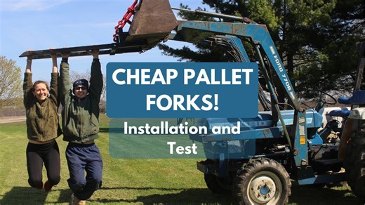 Trying out Titan clamp-on pallet forks for tractor use