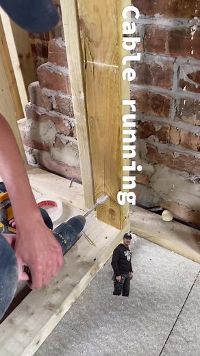 House rewire, running and routing cables through timber partions#houserewire #eletricalwork #electrical #electricalcontractor #rewire #electricaltraining #sparky #sparkylife #homedecor #houserenovationuk #homeimprovement #building
