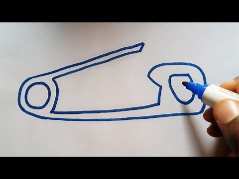 How to draw Safety Pin for kids step by step
