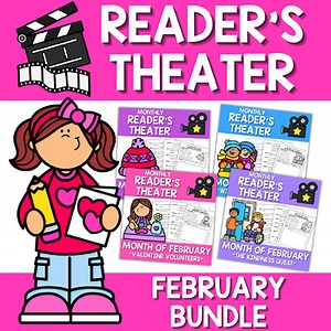 February Readers Theater Activities Bundle | Reading Fluency Skits Play Centers