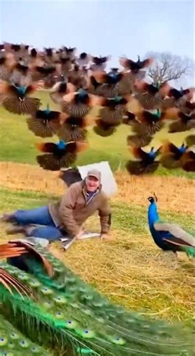 Peacock Flock Moves Like a Fighter Jet Team on Command