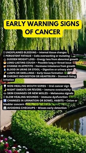 EARLY WARNING SIGNS OF CANCER #cancerawareness #earlydetection #healthcheck