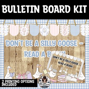 Back to School Library Bulletin Board: Don't Be a Silly Goose Editable Door