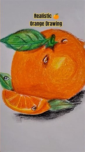 How to draw realistic Orange 🍊 #realisticdrawing #orange #fruit #shortsfeed #foryou