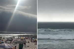 Beachgoers scramble as rare ‘tsunami roll’ hits Portugal coast: ‘Out of a movie!’