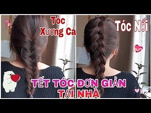 SIMPLE HAIR BRAIDING AT HOME | FISHBONE BRAID AND PIG TAIL BRAID | EASY BRAID HAIR BY HAND