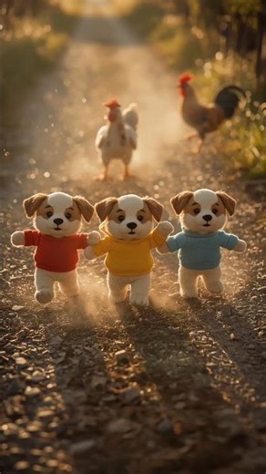 Farm Puppies Conga Line 😂🐶 — Cutest Dance on the Countryside!