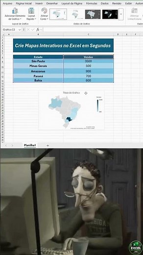 Como adicionar mapas no Excel - #excel #exceltips #microsoftexcel #produtividade #planilhas