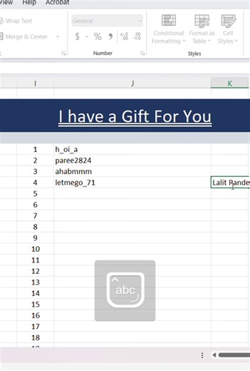 Followers name on excel sheet