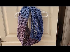 Lacy crochet scarf Tutorial - EASY one row repeating pattern. With written instructions