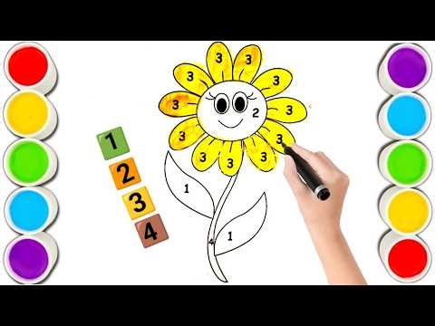 Color by Number Flower🌼| Learn Colors & Numbers for Kids | Fun Coloring Learning Video#kidseducation