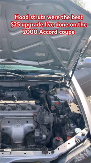 Installing hood struts on a 2000 Honda Accord coupe.￼ #honda #hondaaccord #foryou #00accord